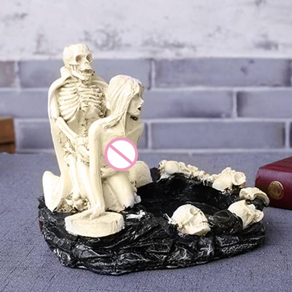 Halloween Dødningehoved Askebæger Multipurpose Resin Håndværk Personlig Skrivebordsdekoration til Hjem, Stue Kontor Dekoration Style Two