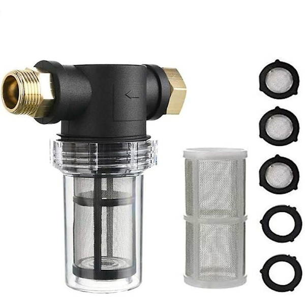 3/4\" Sedimentfilter for hageslange for høytrykksspyler - Sedimentfilterendestykke for utendørs hagearbeid - Vanninntaksfilter - Trykkhagefilter