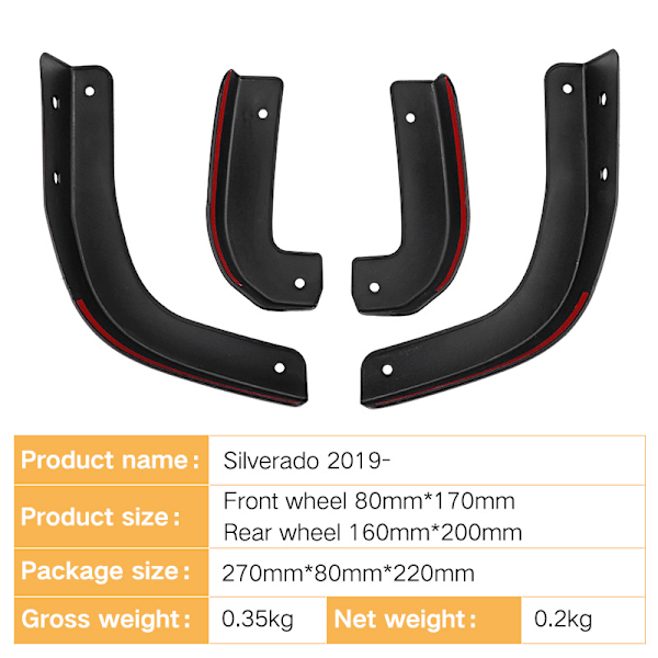 Stänkskärm för Chevrolet 19-24 Silverado 27*8*22cm
