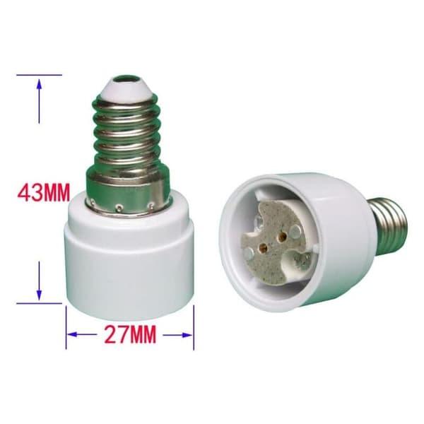 Sett med 4 E14 til G4 MR16 GU5.3 GU4 baseadapter for LED eller halogenlampe