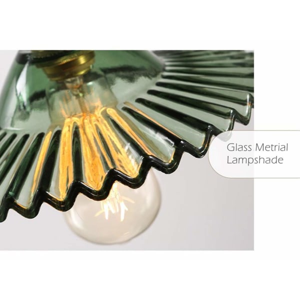 E27 industriel vintage loftslampe retro glas loftslampe lampeskærm til E27 pærer industriel loftslampe loftslampe (grøn)