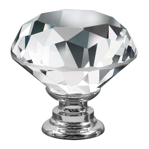 Pakke med 10 vitrineskabsgreb, diamant, 3 cm, hvid