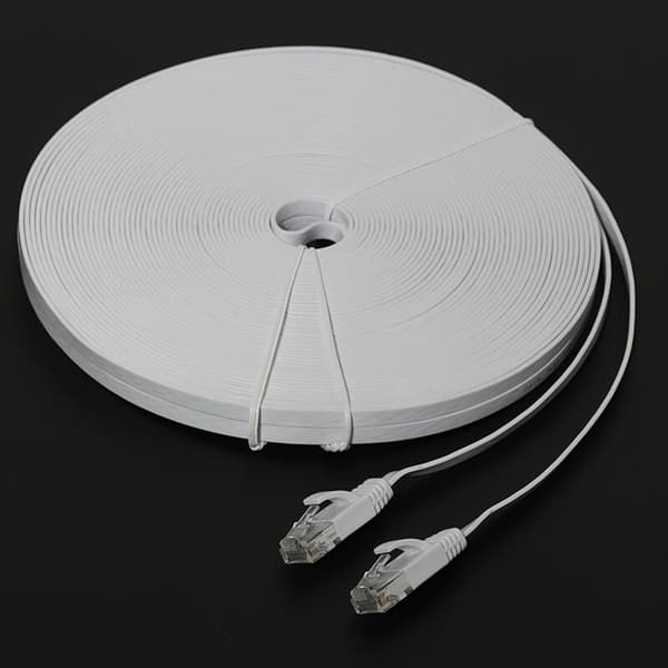 Cat 6 Ethernet-kabel 30 meter (100 fod) Flade slanke internetnetværks LAN-patchkabler, Cat6 højhastigheds computerkabel