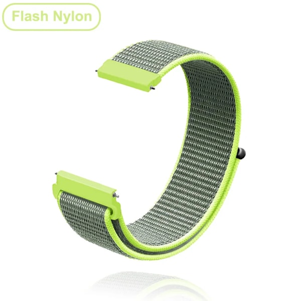 Nya 18mm 20mm 22mm armband för Garmin Venu 2S handledsband Vivoactive 3 4S 4 Forerunner 245 645 Galaxy Watch 4 Classic 42 46mm Flash Nylon 18mm