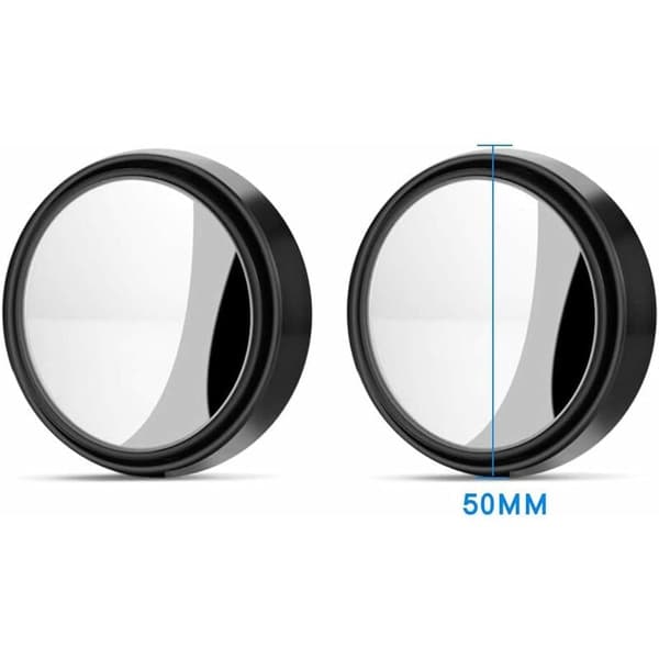 2 stk. sorte blindvinkel spejle med 360° rotation og 3m klæbemiddel