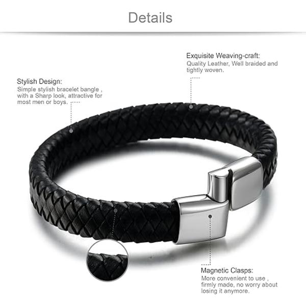 Flätade läderarmband för män Armband Armband Mode