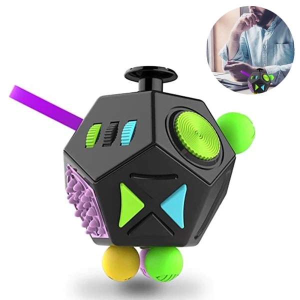 Anti-Stress Depression Cube Legetøj til Angstlindring - Leksak B2 wild black