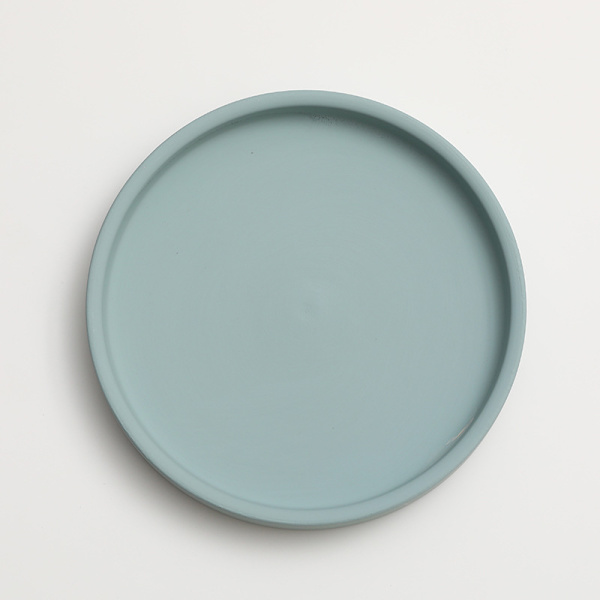 Keraaminen pyöreä kukkaruukun vesialusta koriste Morandi-pigmentin polttopohja paksuuntunut tyyny vedenvarastointialusta blue 22.5*2.5cm (inner diameter 21cm)