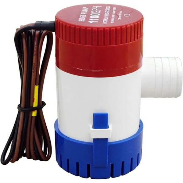 1100GPH 12V Sähköinen pilssipumppu veneeseen, asuntovaunuun, matkailuautoon, upotettava, ei-automaattinen