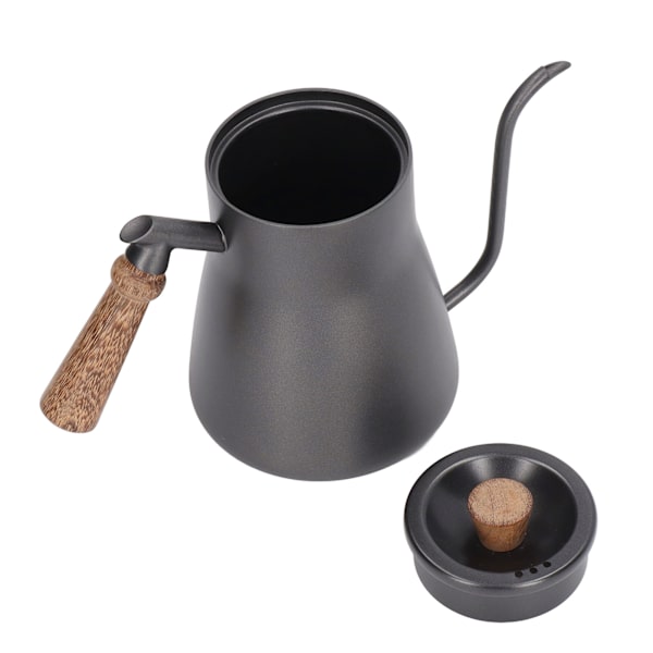 850 ml rostfritt stål kaffedropp vattenkokare tunn mun med trä