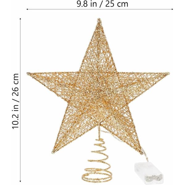 Julepynt, Gull julepynt, Glittertre, Hul stjerne, Juletrepynt, Festpynt, Stjernepynt