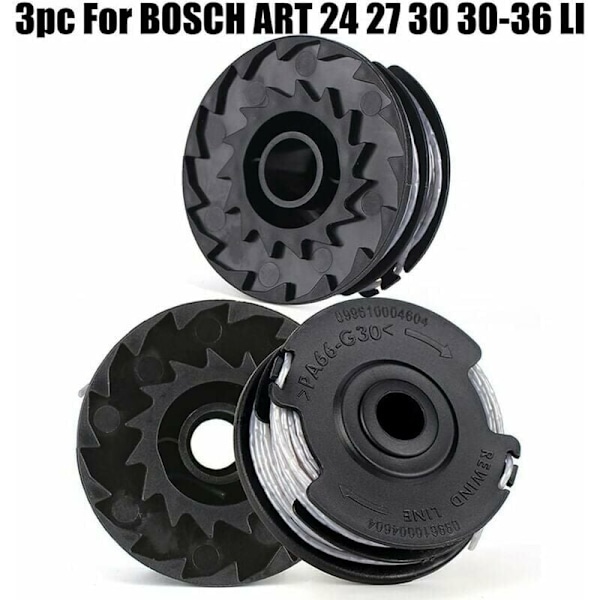 Sett med 3 spoler for Bosch børstekutter Art 24 27 30 30-36 Li 18 M 1,65 mm.