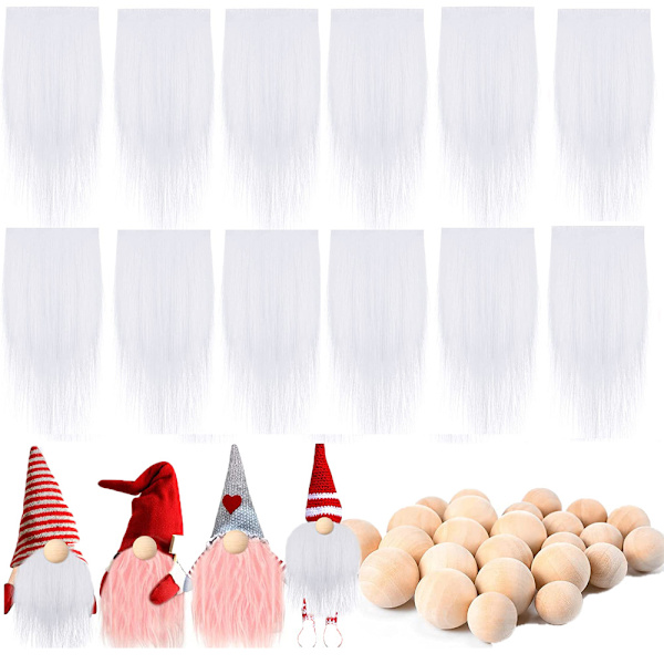 Rund träkula DIY handgjord dvärg dvärg prydnader ny produkt White