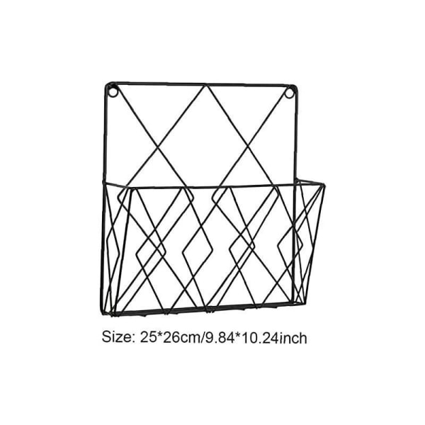 Vægmonteret magasinholder Tidsskrifthylde Opbevaringsstativ Sort Dra