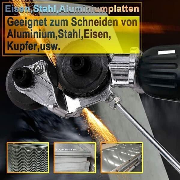 Metallplatehullkutter, Elektrisk Drillplatekutter, Metallhullkutter Drillbit-feste med Adapter, Enkel å Bruke for Kutting av Metallplate
