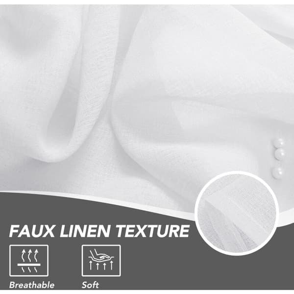 Mjuk voile gardiner set om 2 för vardagsrum sovrum vit 132x160cm
