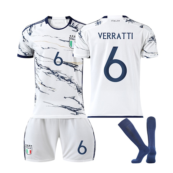 23 Europæisk Cup Italiensk udebanefodboldtrøje NR. 6 Verratti trøjesæt #16 #16