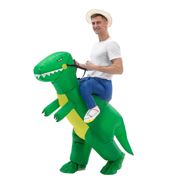 Halloween-festdräkt för dinosaurie, rolig uppblåsbar docka, julscenföreställning, festivalklädsel, cosplay green Infant (under 80CM)