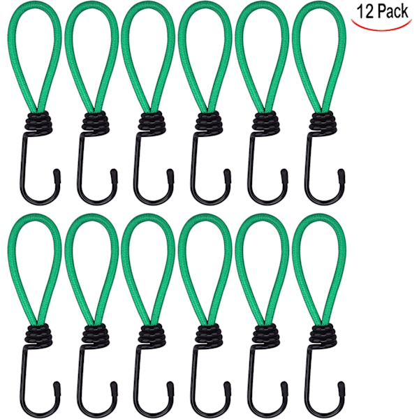 12 kappaletta bungee-koukku, pressu bungee-koukku elastiset bungee-narut Leiri