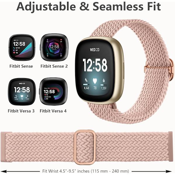 Joustava punottu nyloninen urheiluranneke Fitbit Versa -kelloon - yhteensopivat rannekkeet (Sense/Sense 2)