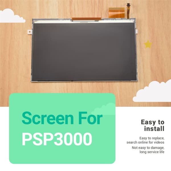 LCD-skjerm for PSP3000 / 3000 Erstatning Full Host-konsoll