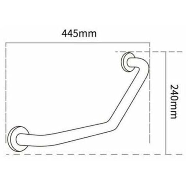 45 cm Badehåndtak med Håndkleholder, Kompatibel med Eldrestøtte