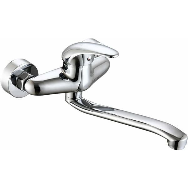 Köksblandare (väggmonterad), låg pip, silver