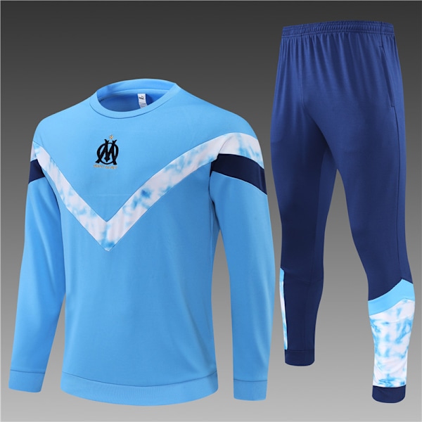 22-23 ny säsong Marseille vuxen/barn långärmad tröja kostym himmelsblå S sky blue S