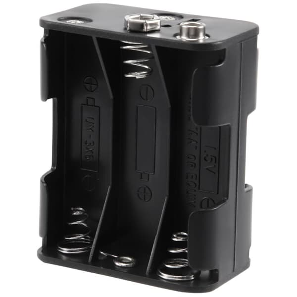 Dubbelsidigt 6 x 1,5V AA Batterifodral Svart