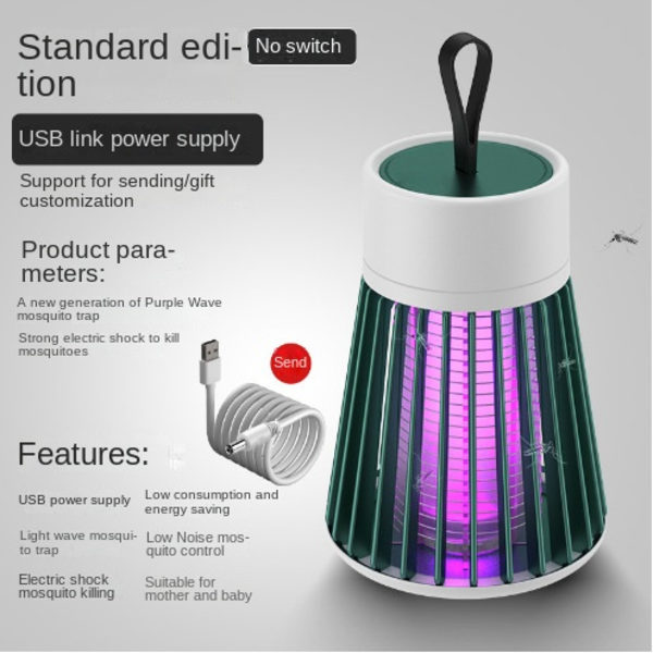 Myggdödande lampa Lågt brus Låg strålning USB-laddning Multifunktionell bärbar mygglampa för hemcamping[Laddningsmodell] Standard Edition - Grön Standard Edition - Green USB+plug (adapter)