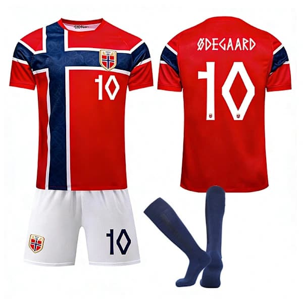 2026 VM Norge Fotballdrakt Voksne Barn HJEMME 10 ØDEGAARD 20 20