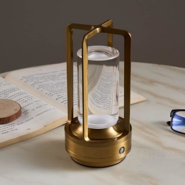 Sladdlös I-formad metallisk bordslampa med touchsensor, 3 färger dimbar laddningsbar skrivbordslampa Black & Gold 2pcs