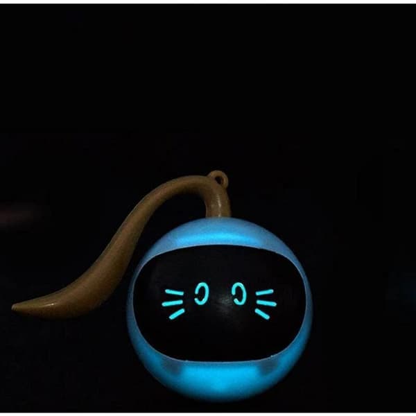 Interaktiv Kattleksak, 360 Graders Rotation, Rörelsesensor, USB Uppladdningsbar, Blå