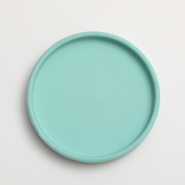 Keraaminen pyöreä kukkaruukun vesialusta koriste Morandi-pigmentin polttopohja paksuuntunut tyyny vedenvarastointialusta Tiffany Blue 14.5*1.6cm (inner diameter 13.5cm)