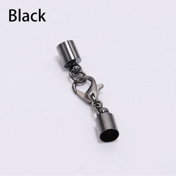 Læder snor Hummerlås Kroge Endespids Smykker Armbånd Lav Fund 20stk Sort Black 3mm