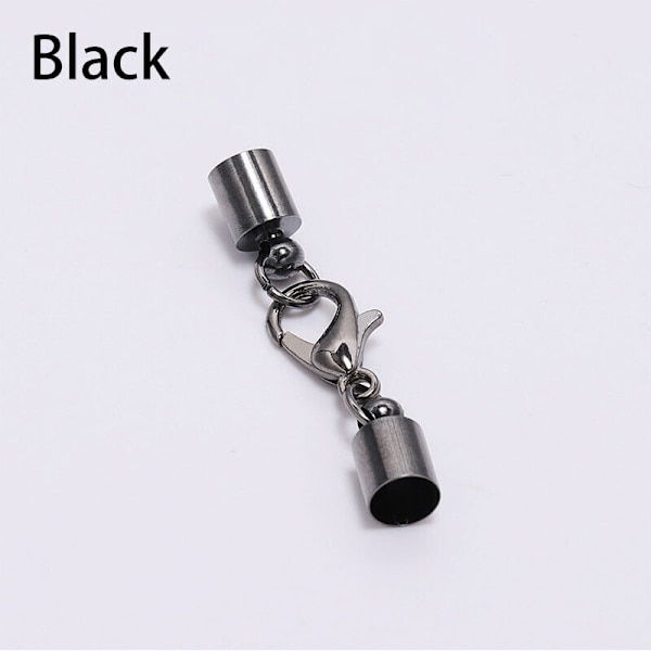 Lærsnor Hummerlås Kroker Endespiss Smykker Armbånd Lag Fynd 20stk Svart Black 8mm