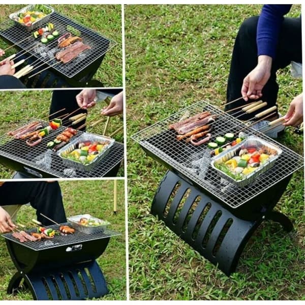 Grillgaller i rostfritt stål för utomhusmatlagning, 45x30 cm, 1 st
