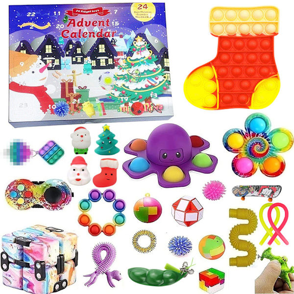 Julkalender med Blind Box - Barnens Avkopplande Leksaker, Knyck-Kul, Julgåva i Blind Box ZYKJ-T20