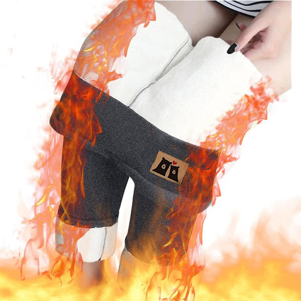 Termiska leggings för kvinnor, vinterfodrade joggingbyxor, sportbomullsleggings, varma fleecebyxor, hög midja, elastiska, lediga byxor med