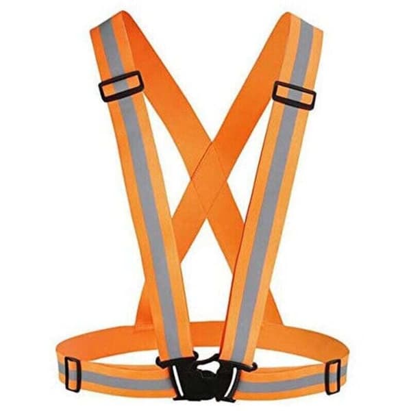 2-pack reflekterande säkerhetsvästar för löpning, justerbara varselvästar - Grön + Orange