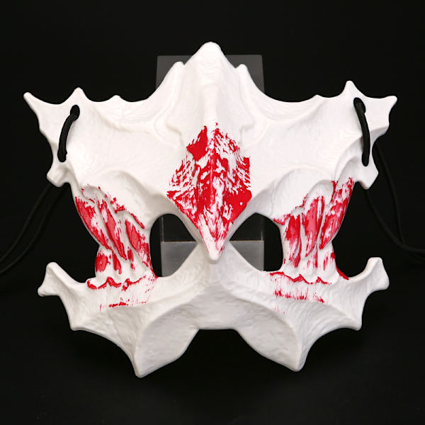 2st Halloween tvådimensionell halv ansiktsblödande mask tiger Yasha Tengu varg nue mask dansföreställningsmask Yaksha white bleeding