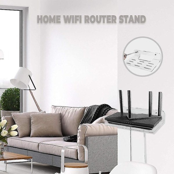 Wifi-router Hylla Väggmonterad Akryl Med Kylfläns För Hembruk