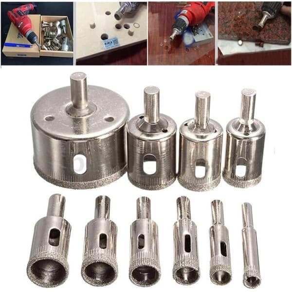 15 stk. hullsager diamantbor bits hullsag fliser glass marmor 6-50mm