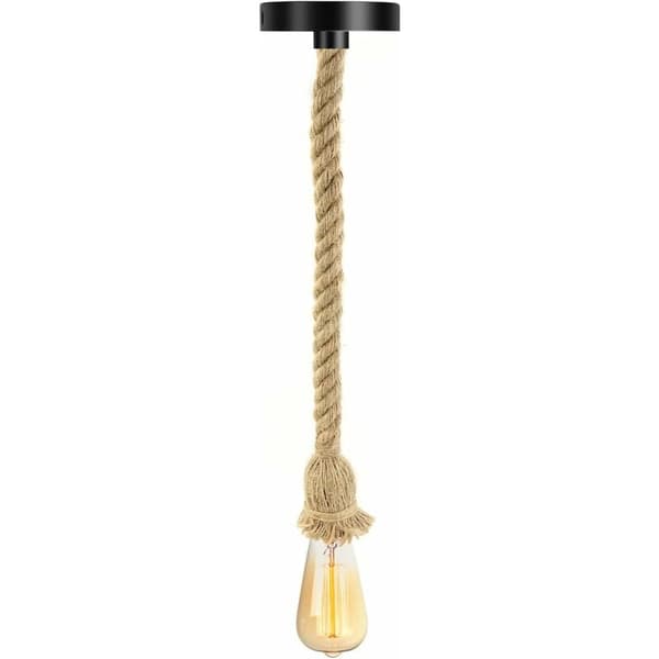 Vintage hamp reb lysekrone e27 loftslampe 100cm til café restaurant studie