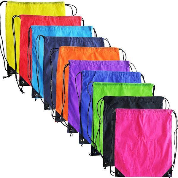 10 färger dragsko ryggsäck väskor säck pack snöre tote sport förvaring polyester väska för gym resor