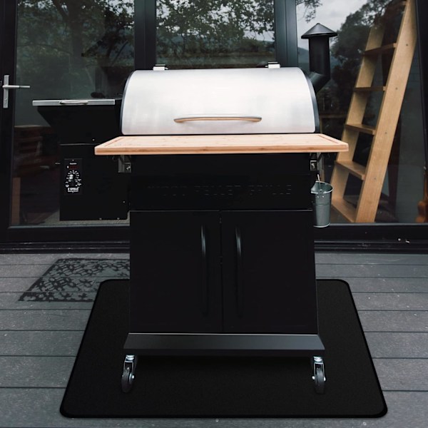 122x99cm Grillin alla oleva matto BBQ-grillimatto Tulenkestävä Öljynkestävä Vedenpitävä Lämmönkestävä matto grilliin Ulkokäyttöön Hiili Litteä savustin