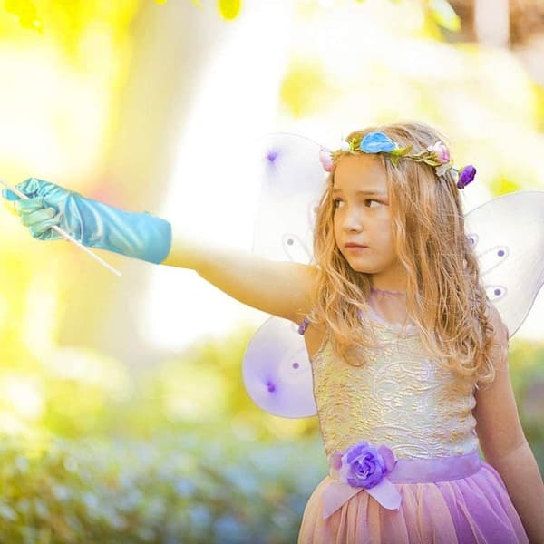 Lange handsker til børn, prinsesse danseforestilling, scenehandsker light blue