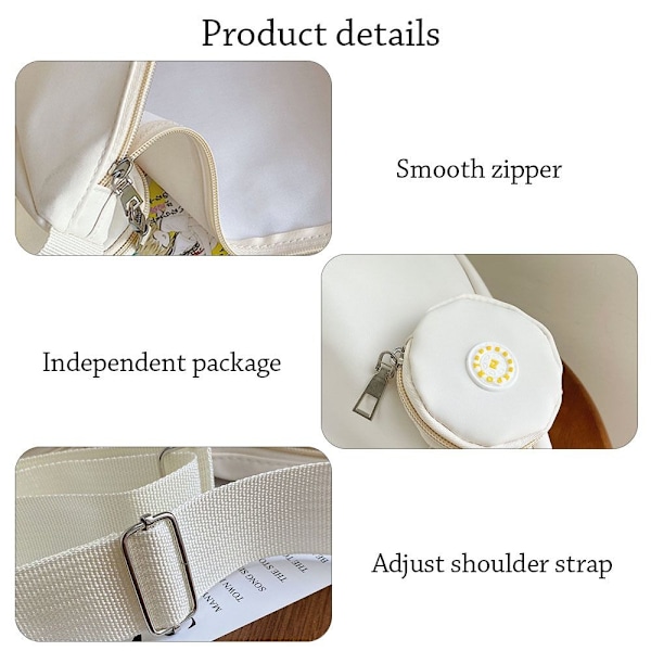 Crossbody-väskor för dam, axelväskor för dagligt bruk white
