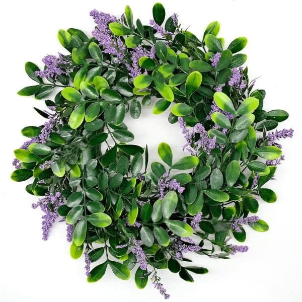 Konstgjord Blomma Krans Lavendel Krans Välkommen Dörrkrans