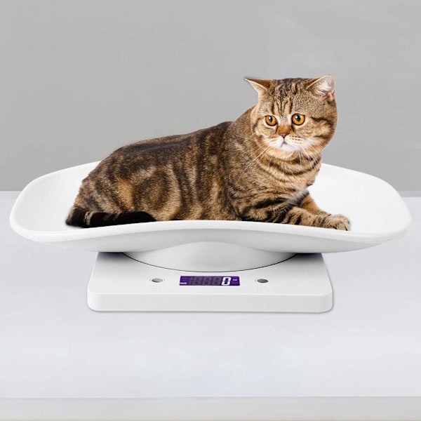 10 kg/1 g digital husdjursvåg, med 3 vägningslägen för husdjur för att mäta hundar och spädbarn Sunmostar
